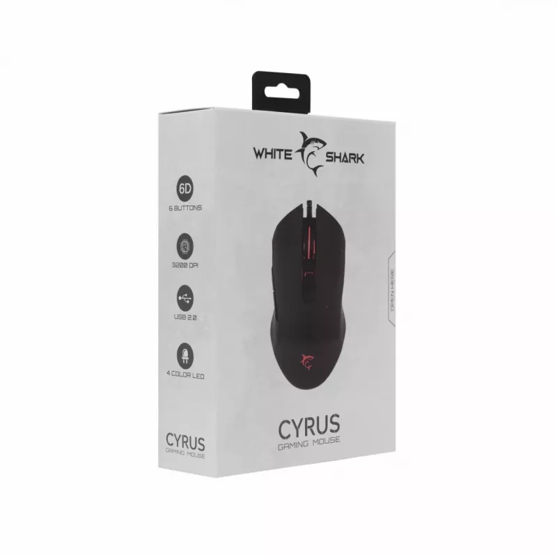 White Shark Cyrus Gaming-Maus 6B LED 320