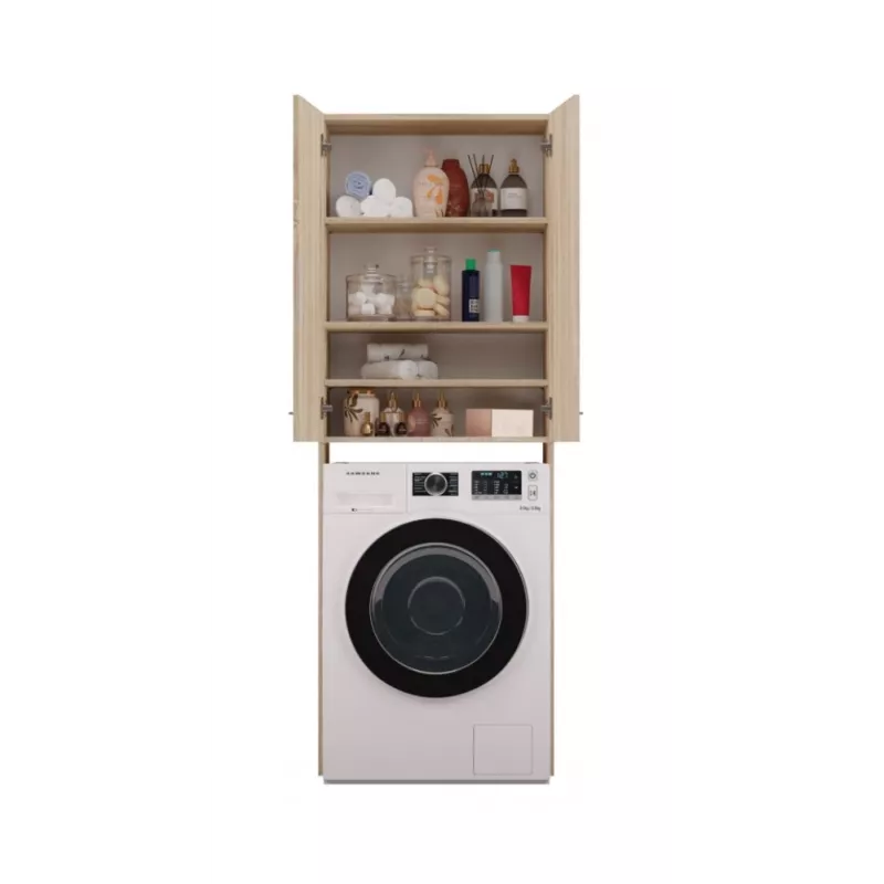 Badezimmer-Wandschrank top e shop POLA DD SONOMA, Eichenrahmen, wandmontiert, 4 Regale