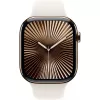 APPLE Watch Series 10 GPS + Cellular 46 mm Titan-Gold-Gehäuse mit Starlight Sportband – S/M