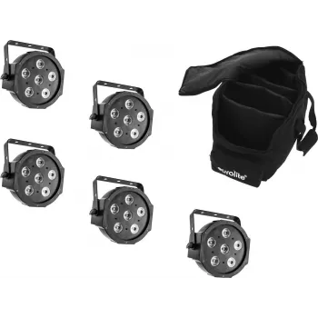 LED-Spot-Set EUROLITE SLS-6 TCL 5x mit Softbag — 5 kompakte LED-Spot-Scheinwerfer, Transporttasche inklusive