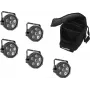 LED-Spot-Set EUROLITE SLS-6 TCL 5x mit Softbag — 5 kompakte LED-Spot-Scheinwerfer, Transporttasche inklusive