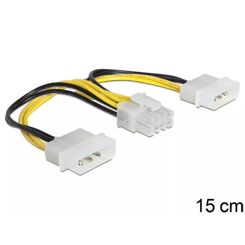 Internes Stromkabel DeLOCK 83410 0,15 m EPS 8-polig Molex 3-polig