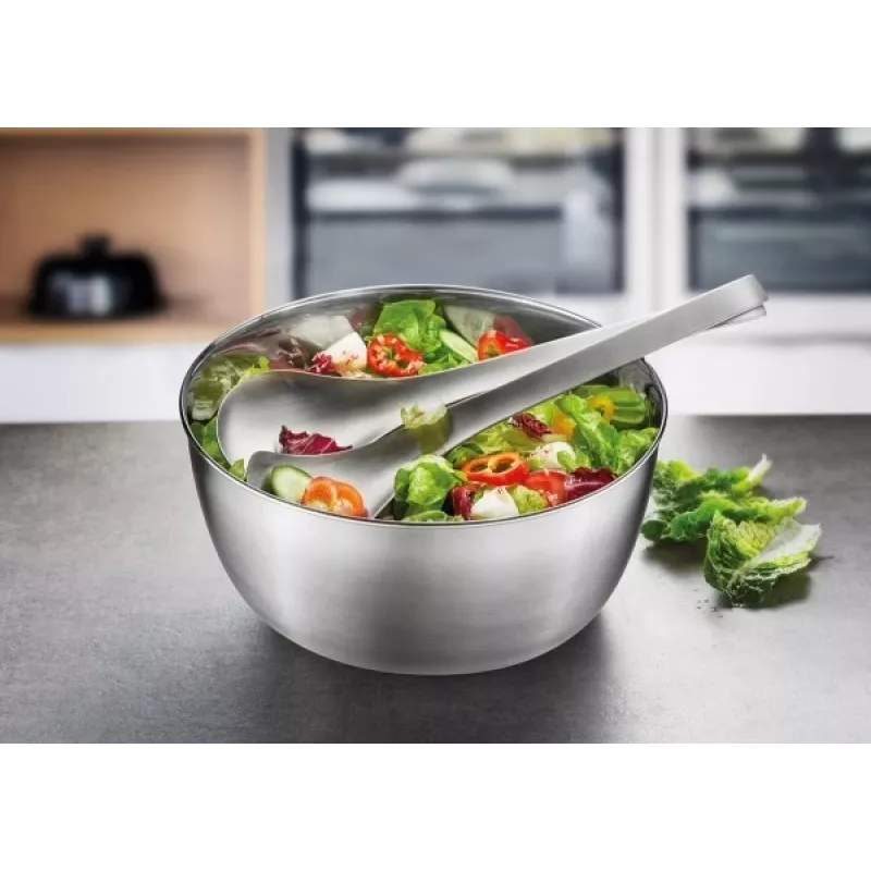 Salatschleuder GEFU Rotare Edelstahl, Kurbelantrieb, 3 L, Edelstahlgehäuse, rund