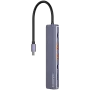 USB-Typ-C-Hub CANYON DS-17 — HDMI, USB 3.2 Gen 1 A, USB-C, MicroSD, 10000 Mbit/s, grau