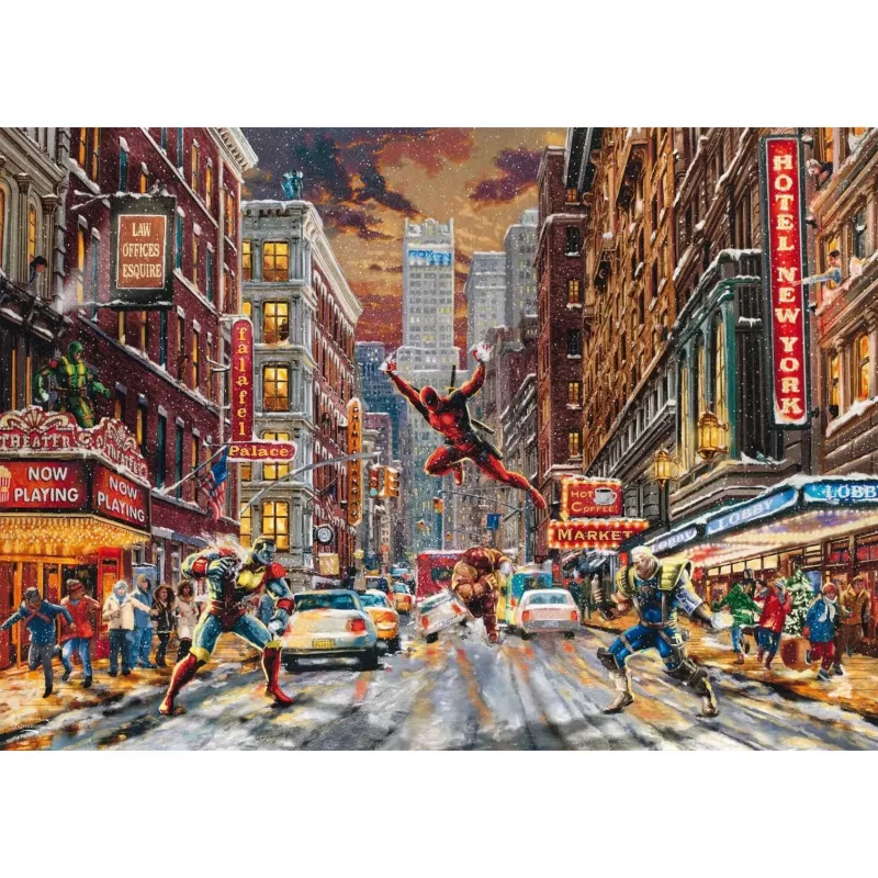 Thomas Kinkade Studios: Marvel - Deadpool, Snow Day, Puzzle 1000 Teile