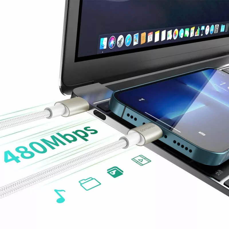 4smarts USB-C auf Kabel PremiumCord 60W 3er Set 0,5m+1,5m+3m Weiß - Silber, Weiß - 3er (540621)