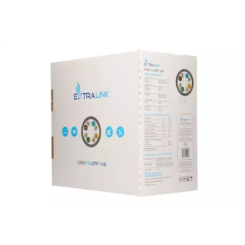Twisted pair Kabel Extralink CAT6 UTP V2 Indoor 305M