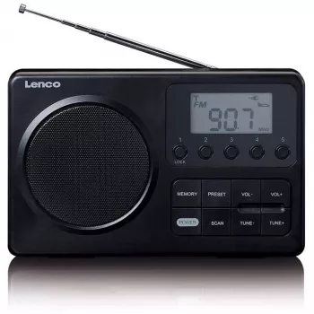 Tragbares Radio Lenco MPR-035BK — FM/AM, Netz- und Batteriebetrieb, 2,5-Zoll-LCD, 20 FM-Senderspeicher, 3,5-mm-Ausgang