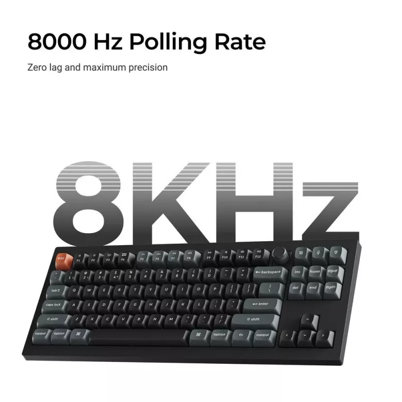 Mechanische Tastatur Keychron V3 Ultra 8K – QWERTY, Bluetooth & Kabel, RGB, Schwarz