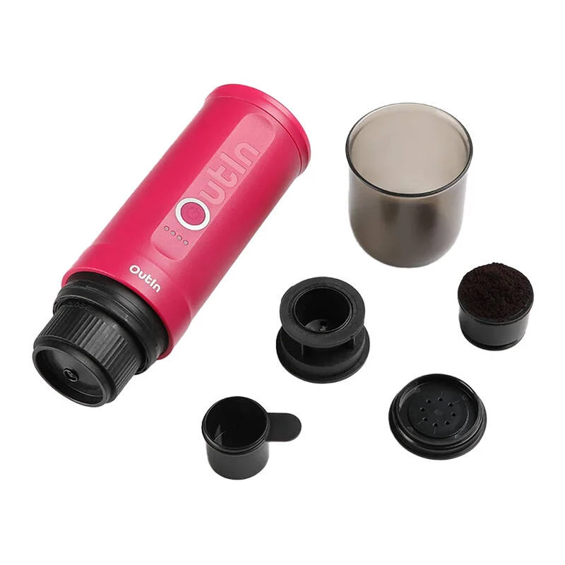 Tragbare Espressomaschine OUTIN Outin Nano Schwarz, Pink — 20 bar, gemahlenem Kaffee, 7500 mAh Akku, 670 g