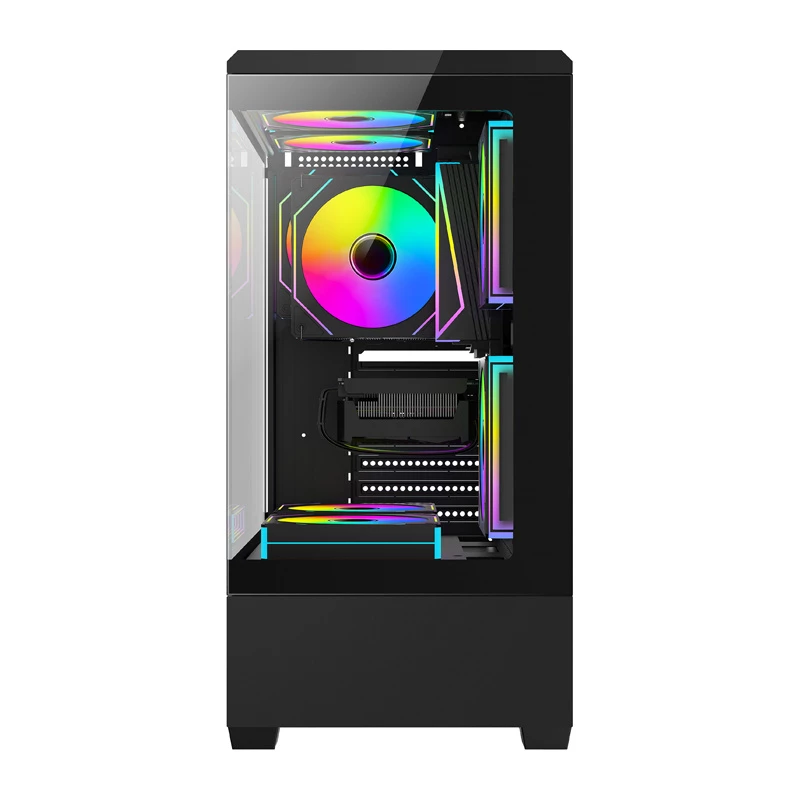 Computer-Gehäuse Darkflash C365 (schwarz) mit 5 enthaltenen Lüftern