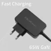 Qoltec 52386 GaN POWER PRO Ladegerät | 1xUSB-C | 65W | 5-20V | 3-3,25A | Schwarz