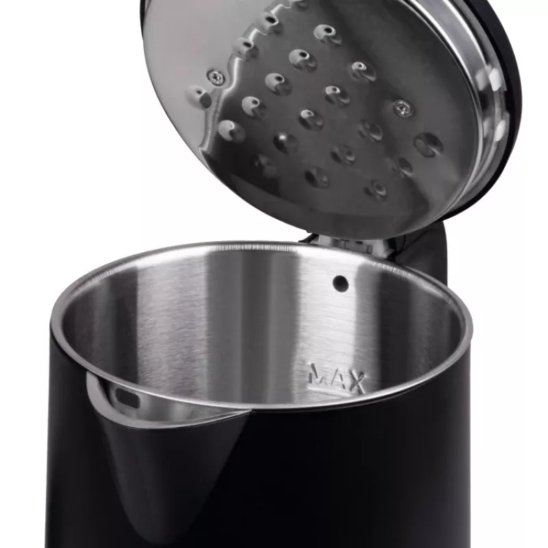 IDEAL Wasserkocher 1,7 l, Stahlgehäuse, Leistung 1500 W, schwarz