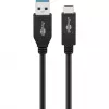 Wentronic goobay - USB Kabel - USB-C (M) to USB Type A (M) - USB 3,1 Gen 2 3 A - 50cm - Round - Schwarz (41073)