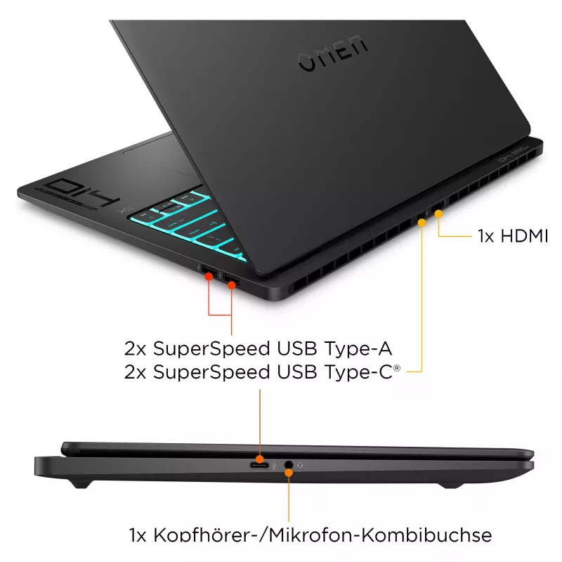 HP OMEN Transcend 14-fb1097ng Gaming Notebook 35,6 cm (14) – Tastaturlayout möglicherweise deutsch