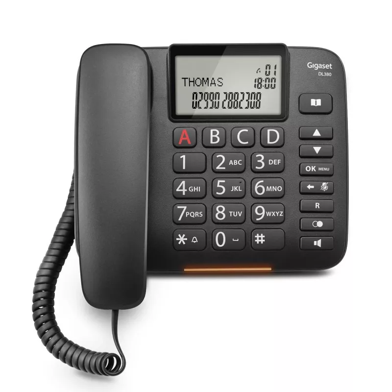 Gigaset DL380 Schnurgebundenes Telefon, Schwarz