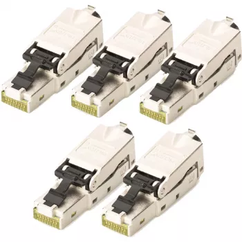Digitus CAT 6A Feldkonfektionierbarer Stecker STP 5 Stück RJ-45 Stecker Silber