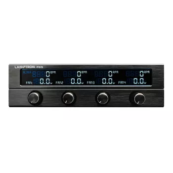 5,25-Zoll-Lüftersteuerung Lamptron FC5 V2 schwarz — Multi-Lüfter-PWM-/manuelle Steuerung, Frontpanel-Einbau