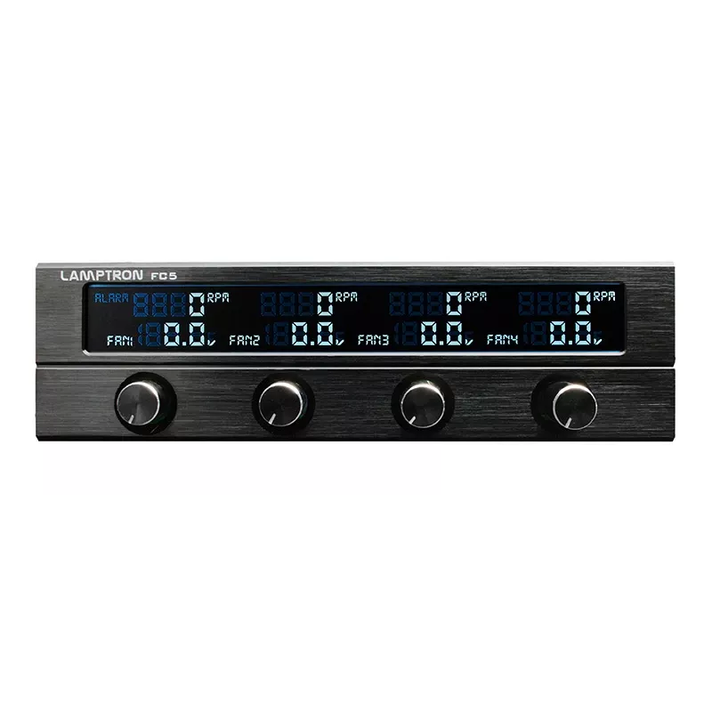 5,25-Zoll-Lüftersteuerung Lamptron FC5 V2 schwarz — Multi-Lüfter-PWM-/manuelle Steuerung, Frontpanel-Einbau