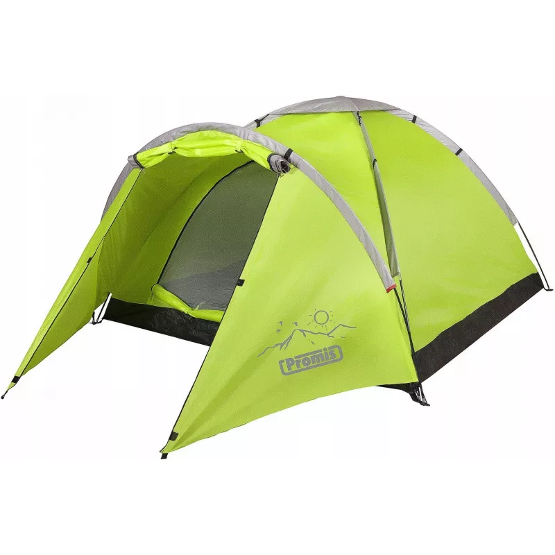 Zelt PROMIS NT80 — 3-Personen-Campingzelt mit Vorzelt und Moskitonetz, Grundfläche 2x2 m