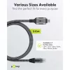 Ethernet-Kabel USB-C 3.2 Gen2 Stecker > RJ-45 Stecker, LAN-Adapter schwarz/Silber, 2 Meter, geflochtener Textilmantel