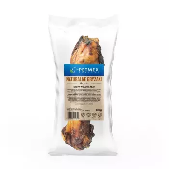 Hundekauartikel PETMEX Rinderfuß 850 g — natürlicher, langanhaltender fester Kausnack, 300 mm, hypoallergen für ausgewachsene mittelgroße/große Hunde