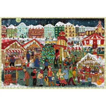 Puzzle Ravensburger Wooden Puzzle Christmas Market — 500 Teile, Holzpuzzle