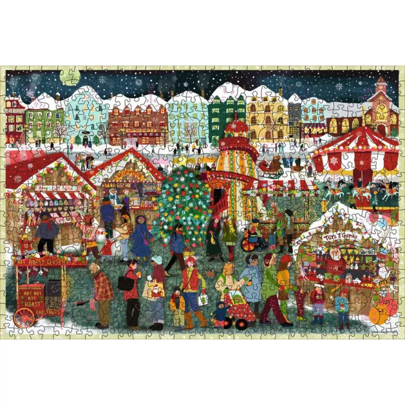 Puzzle Ravensburger Wooden Puzzle Christmas Market — 500 Teile, Holzpuzzle