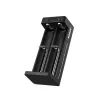 XTAR Dual-Slot Li-Ion-Akkuladegerät für 18650 Zellen, USB-C-Eingang, 2 Schächte, schwarz, LED-Anzeigen