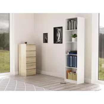 Bücherregal für das Büro Topeshop R50 BIEL 5 Regalböden weiß
