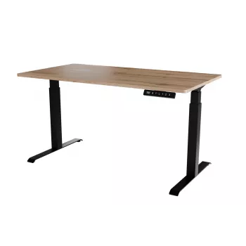 Schreibtisch mit elektrischer Höhenverstellung MOON LONG 150x80x72-120 schwarz/Wotan-Eiche
