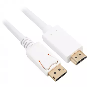 Sharkoon Adapterkabel Displayport 1.2 > HDMI 4K Weiß 3 Meter