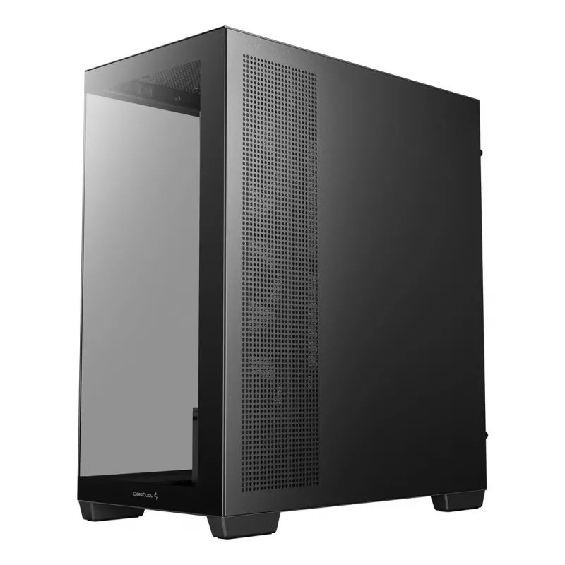 PC-Gehäuse DeepCool CG580 4F Midi Tower — ATX/ITX/MicroATX, gehärtetes Glas, 3×120mm+1×120mm Lüfter, 2×3,5 Zoll & 2×2,5 Zoll, USB-A×2 USB-C×1, schwarz