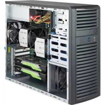 Super Micro Supermicro SC732 D3-1K26B - MDT - Erweitertes ATX 1200 Watt (PS/2) - Schwarz - USB/Audio (CSE-732D3-1K26B)