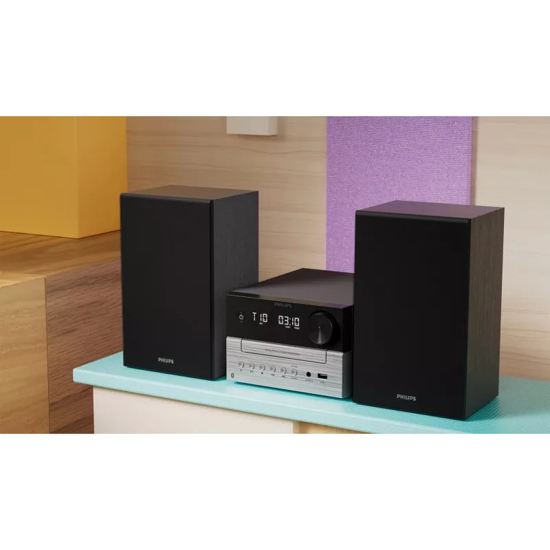 Philips TAM3205M2 Home-Audio-System Home-Audio-Mikrosystem 20 W Schwarz, Silber