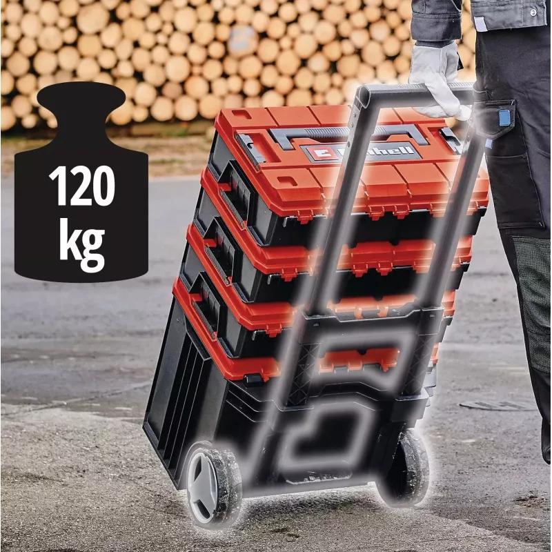 Werkzeugkoffer Einhell E-Case Tower Schwarz Rot Polypropylen Hitzebeständig Spritzwassergeschützt