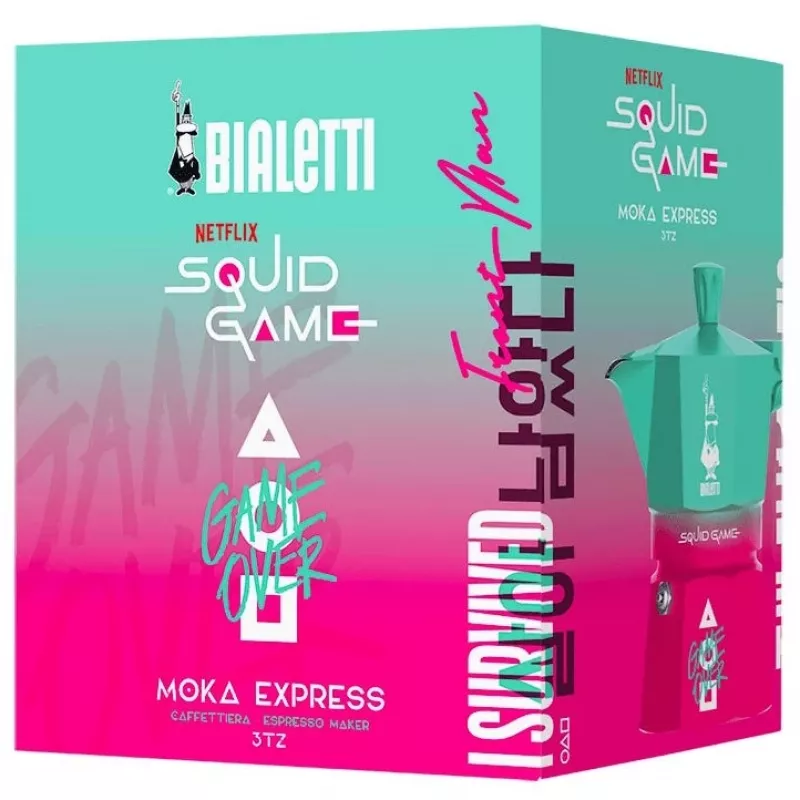Bialetti Moka Express Squid Game Kapselkollektion - Blau Rosa