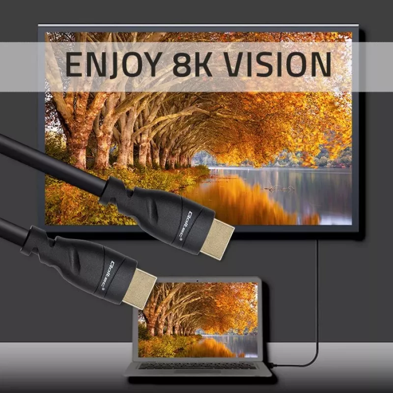 HDMI 2.1 Kabel QOLTEC 5 m — 48 Gbit/s, 8K@60Hz, 26AWG, vergoldete Stecker