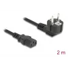 Netzkabel DELOCK 81567 CEE 7/7 (ST) 90° auf IEC C13, 2 m, 3x1,00 mm
