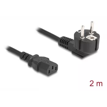 Netzkabel DELOCK 81567 CEE 7/7 (ST) 90° auf IEC C13, 2 m, 3x1,00 mm