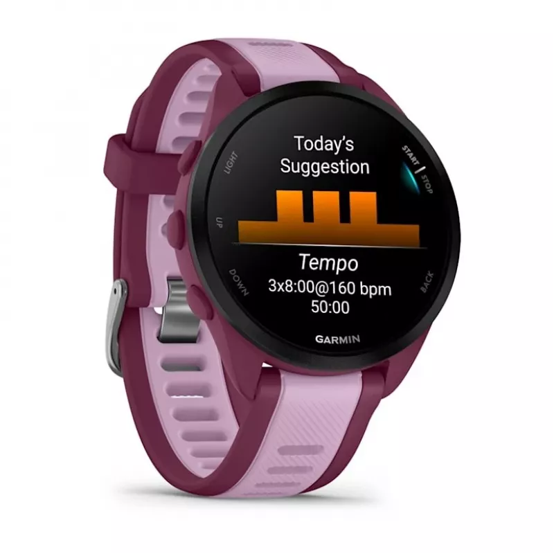 Smartwatch GARMIN Forerunner 165 Music, 43 mm Polymergehäuse, 1,2 Zoll AMOLED 390x390, GPS/GLONASS/Galileo, 5 ATM, 11 Tage Akkulaufzeit