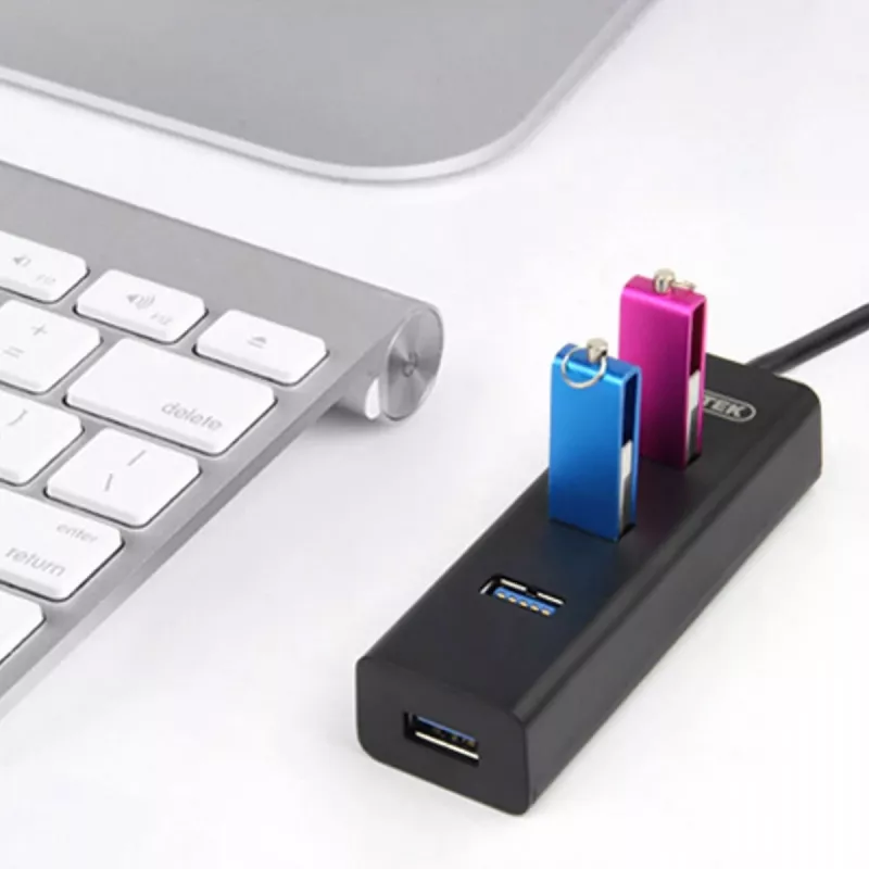 UNITEK Y-3089 Interface Hub USB 3.2 Gen 1 (3.1 Gen 1) Type-A 5000 Mbit/s Schwarz