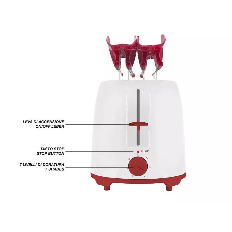 Toaster Beper P101TOS100 2-Scheiben Kompakt-Design, Edelstahlgehäuse, einstellbare Bräunung