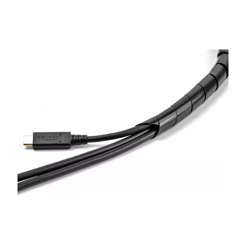 DeLOCK Spiralschlauch flexibel 2 m x 12 mm schwarz Polyethylen