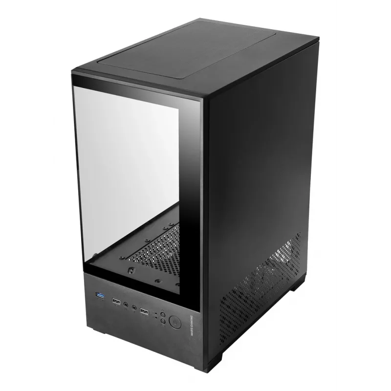 Mini-Tower-PC-Gehäuse TACENS Mars Gaming MC-SE2 — Mini-ITX / Micro-ATX, schwarz, Seitenfenster, Boden-Netzteil, unterstützt 2x2,5 Zoll + 1x3,5 Zoll