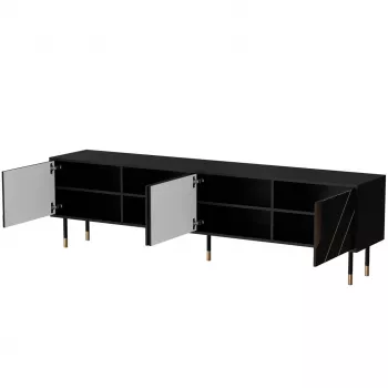 TV-Schrank cama meble Cama 4D MOUNTAIN 2040×400×550 mm schwarz + gold Spanplatte Oberseite