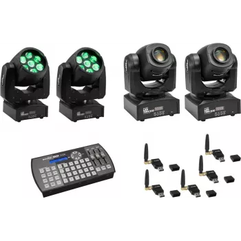 LED-Set EUROLITE TMH-W63 TMH-S30 USB QuickDMX Easy Show — DMX-gesteuerte LED-Wash- und Spot-Köpfe