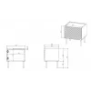 Nachttisch Cama ONDA 50x40x54 cm schwarz MDF/Spanplatte 2er-Set