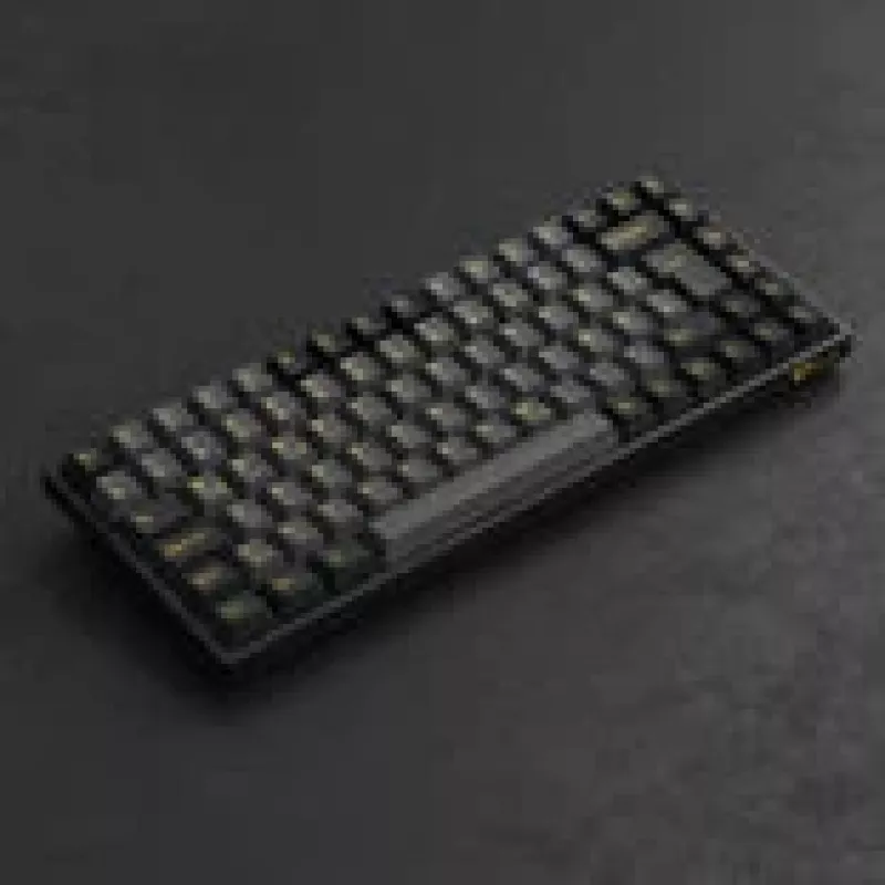 Mechanische Gaming-Tastatur AKKO Schwarz & Gold 3084B Plus, 84 Tasten, Akko V3 Cream Gelb Schalter, RGB-Beleuchtung