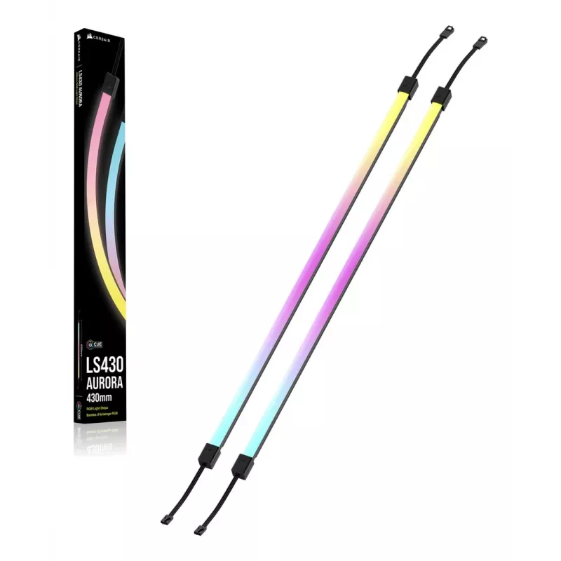 LED-Streifen CORSAIR LS430 Aurora — mehrfarbig, 430×10×10 mm, 2er-Pack